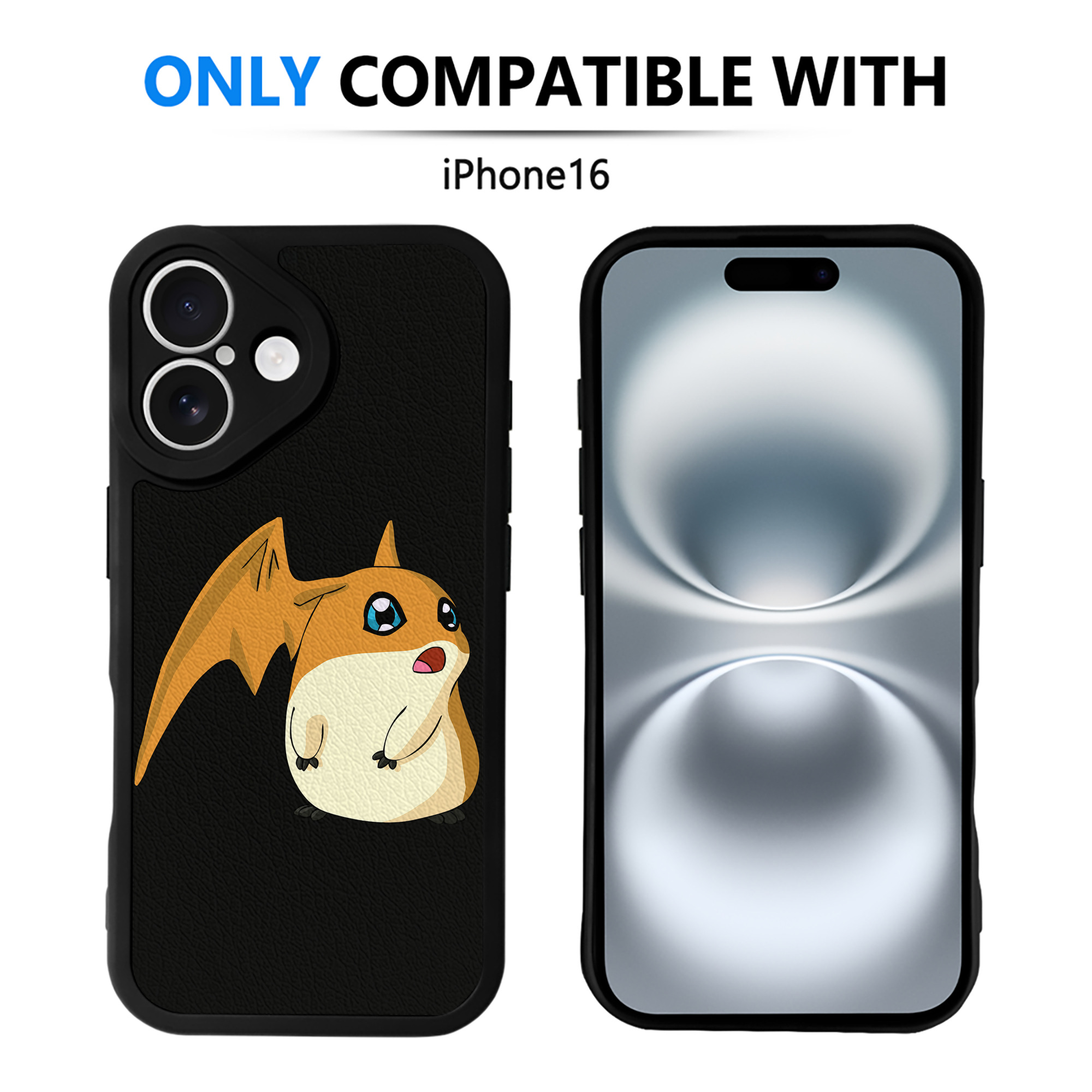 （画像用） Digimon デジタルモンスター/デジモン 【iPhone 16シリーズ対応】シリコンスマホケース（レザー調） 材質：シリコン